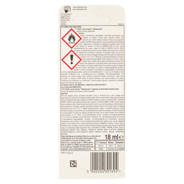 Glade Sense&Spray Ricarica, Profumatore per Ambienti, Relaxing Zen 18 ml