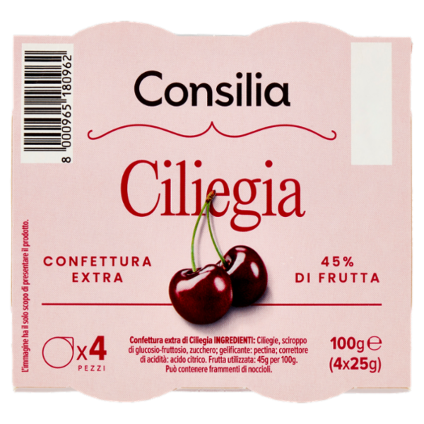 Consilia Confettura Extra Ciliegia 4 x 25 g
