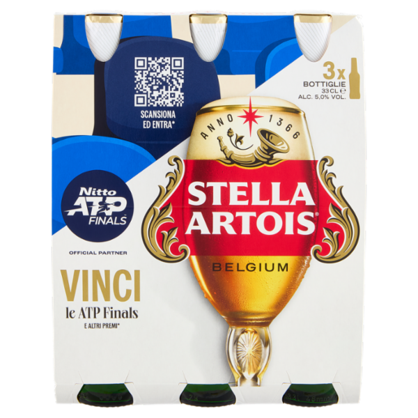 STELLA ARTOIS Birra lager belga bottiglia 3x33cl