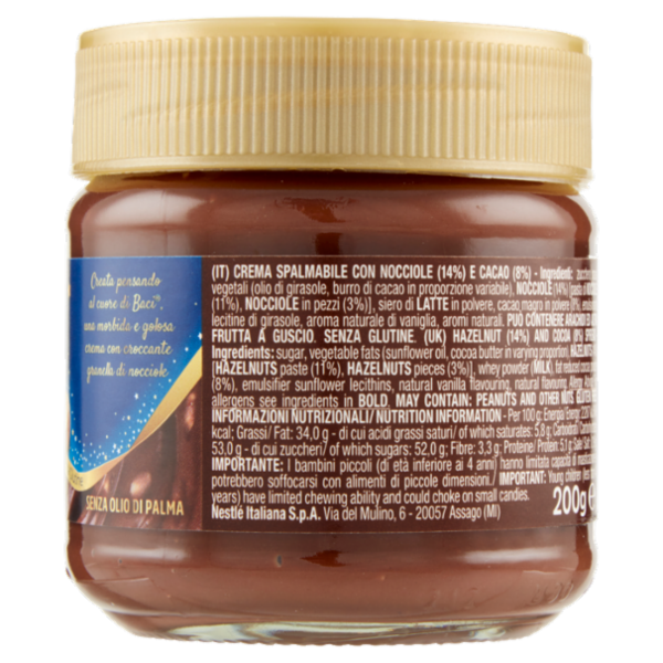 BACI PERUGINA Crema Spalmabile con nocciole e cacao vasetto 200g
