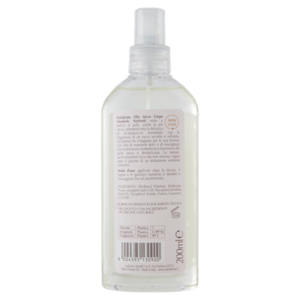 Kaloderma Mandorle Nutrienti Olio Secco Corpo Multifunzione per Pelle Secca e Molto Secca 200 ml