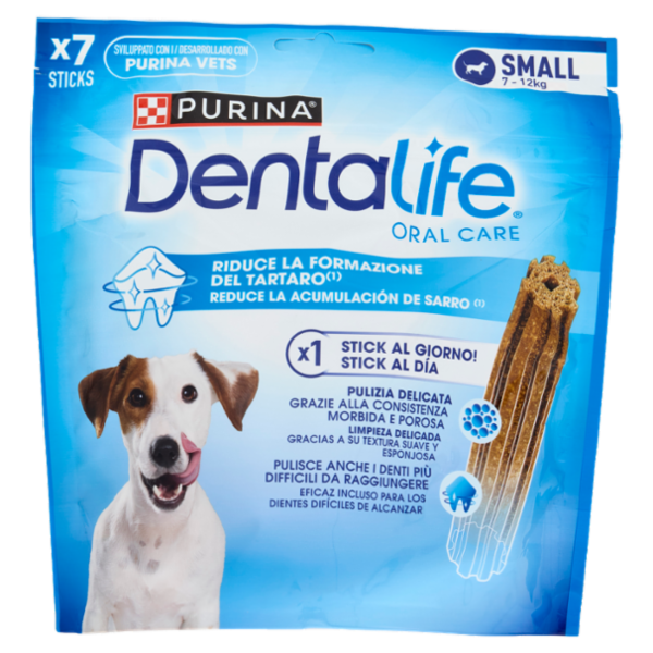 PURINA DENTALIFE Cane Snack per l'igiene orale Taglia Small busta 7 stick 115g
