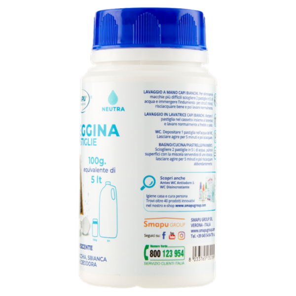 Smapiù Candeggina in Pastiglie Neutra 40 pz