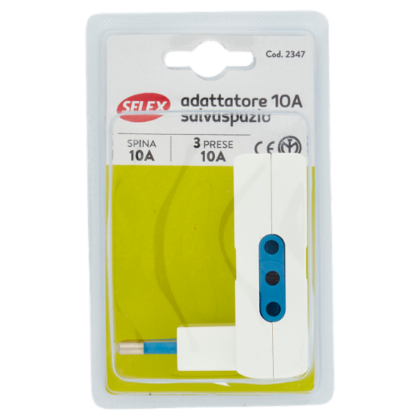 Selex Adattatore Multiplo Salvaspazio Spina 10A + 3 Prese 10A(Ita) Bianco