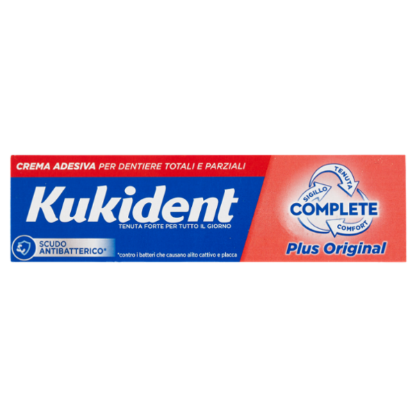 Kukident Complete Plus Original Crema Adesiva per Dentiere Totali e Parziali 35 g