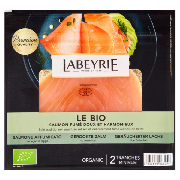 Labeyrie il Biologico Salmone affumicato gusto Dolce e Armonioso 75 g