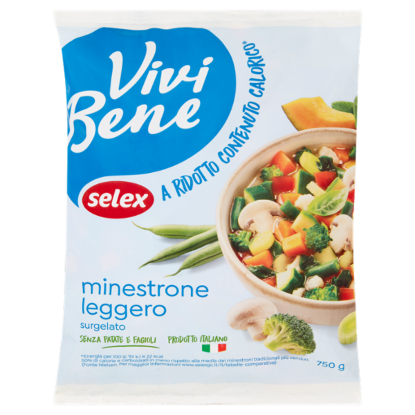 Selex Vivi Bene Minestrone di Verdure Leggero Surgelato 750 g