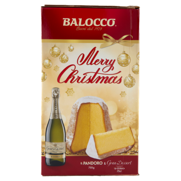 Balocco Merry Christmas il Pandoro 750 g & Morando Gran Prestige Vino Spumante Dolce 75 cl