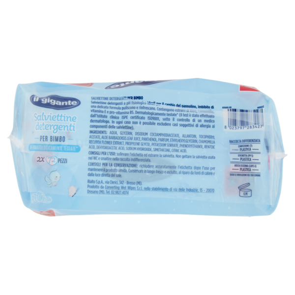 IL GIGANTE Salviettine detergenti per Bimbo 2 x 72 pz