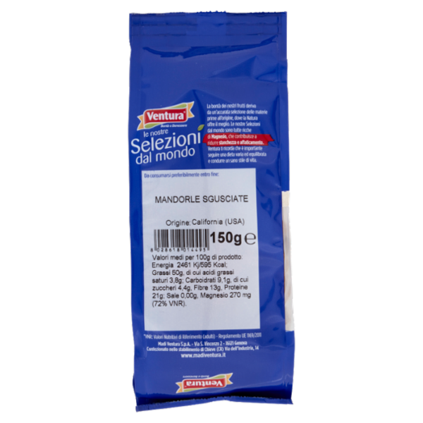 Ventura le nostre Selezioni dal mondo Mandorle Sgusciate 150 g