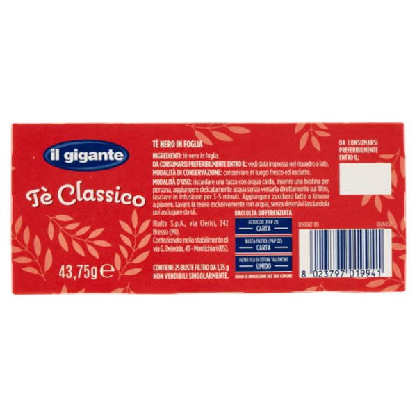 IL GIGANTE Tè Classico 25 x 1,75 g