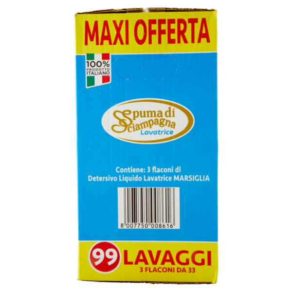 Spuma di Sciampagna Marsiglia Lavatrice 3 x 1.815 ml