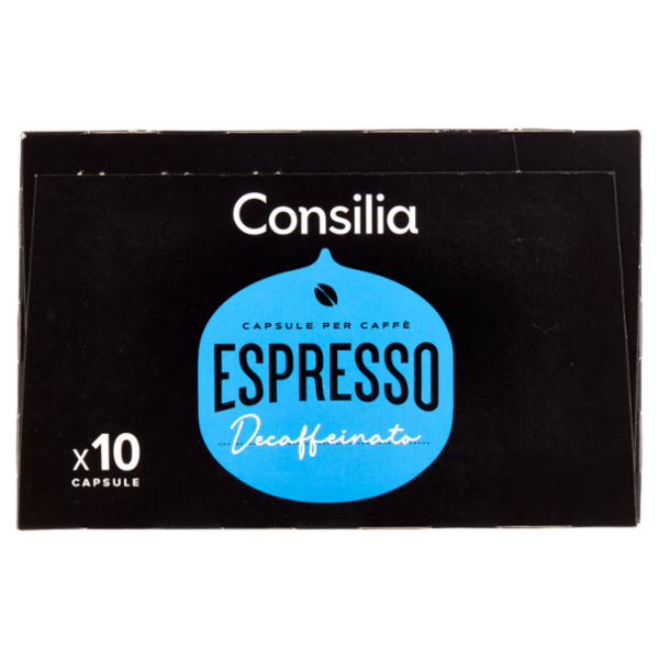 Consilia Caffè in Capsule Espresso Decaffeinato Compatibili Nespresso 10 pezzi