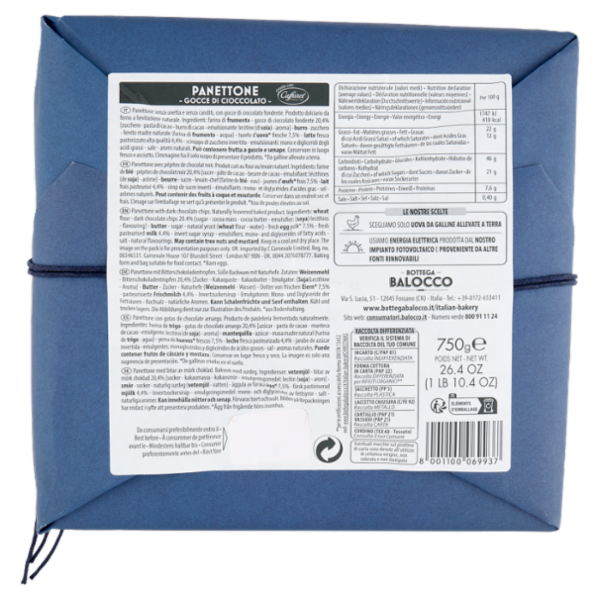 Bottega Balocco Panettone Gocce di Cioccolato 750 g