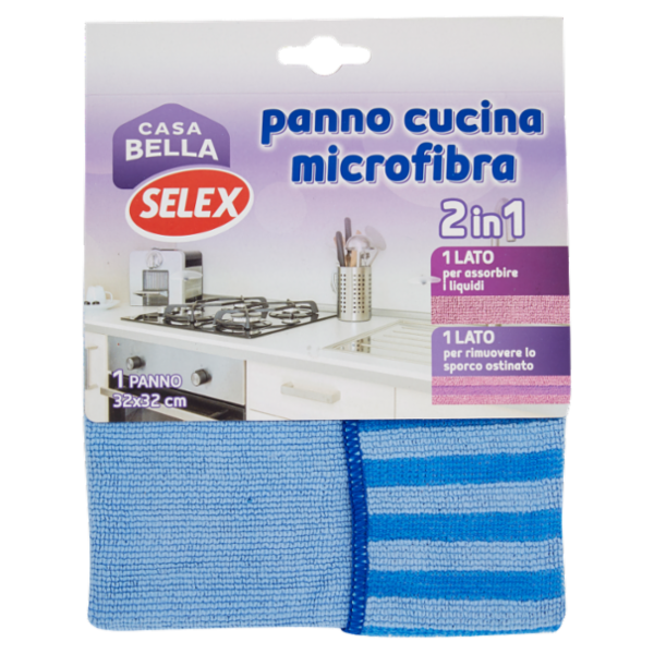Selex Casa Bella Panno Cucina Microfibra 2 in 1 Cm 32X32