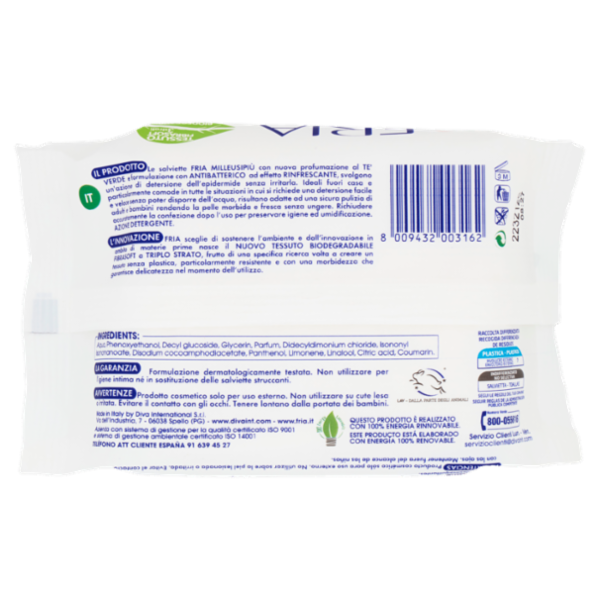 Fria Milleusipiù Tè Verde Azione Detergente 20 pz