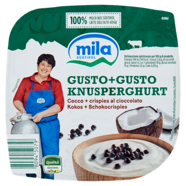 mila Gusto+Gusto Cocco + crispies al cioccolato 150 g