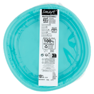 Smart Reusable Piatti Riutilizzabili Turq. 18 Cm 10 Pz