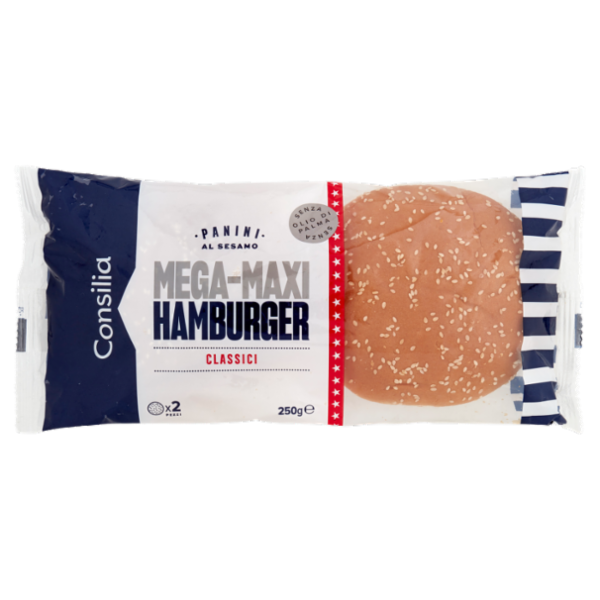 Consilia Panini per Mega Maxi Hamburger con Sesamo 2x125 g