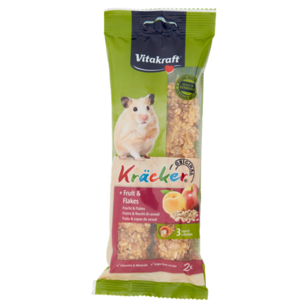 Vitakraft Kräcker Original + Frutta & fiocchi di cereali criceti 2 pezzi 112 g