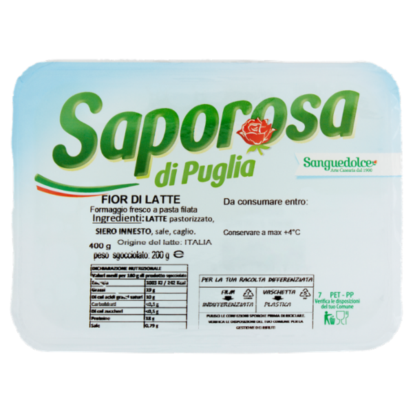 Saporosa di Puglia Fior di Latte 200 g