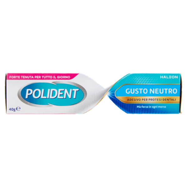 Polident gusto neutro adesivo protesi dentiera con tenuta giornaliera senza aromi artificiali 40 g