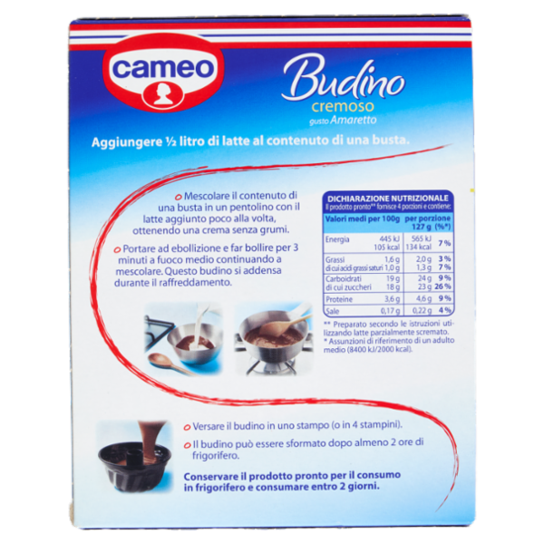 cameo Preparato per Budino cremoso gusto Amaretto 2 x 75 g