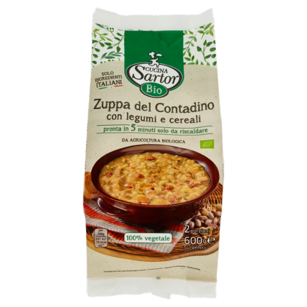 Cucina Sartor Bio Zuppa del Contadino con legumi e cereali Surgelato 600 g