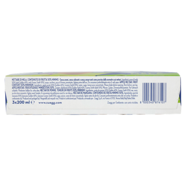 Zuegg Solo Ingredienti naturali* Succo e Polpa di Mela 3 x 200 ml