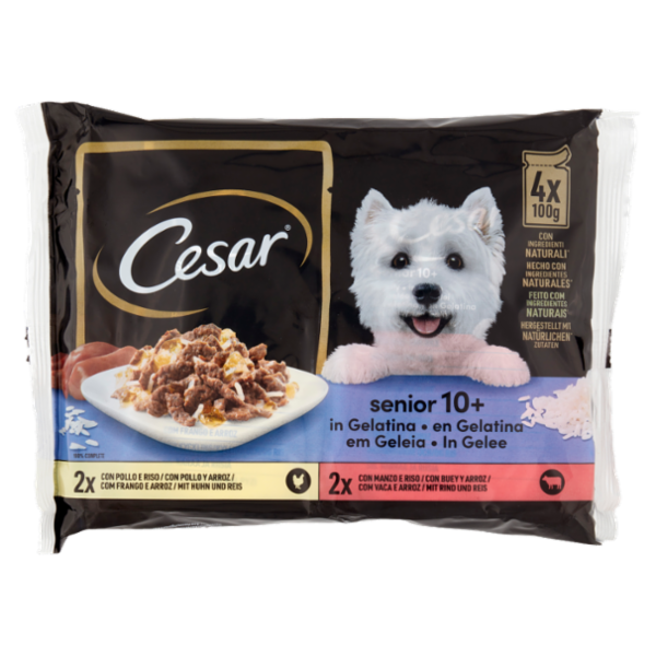 Cesar senior 10+ in Gelatina 4 x 100 g