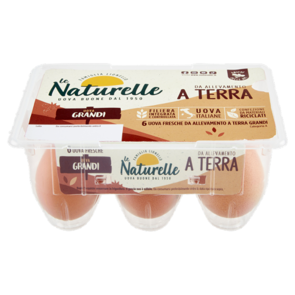 le Naturelle 6 Uova Fresche da Allevamento a Terra Grandi