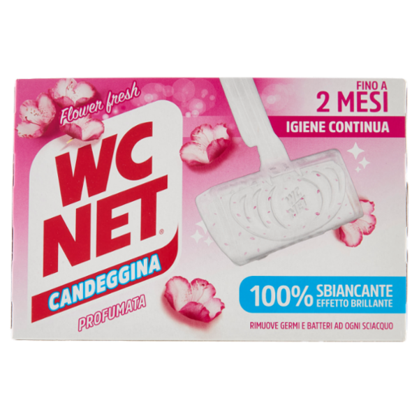 Wc Net - Tavoletta Candeggina Profumata 3 Effect, Azione Pulente e Sbiancante, Flower Fresh, 2 pz