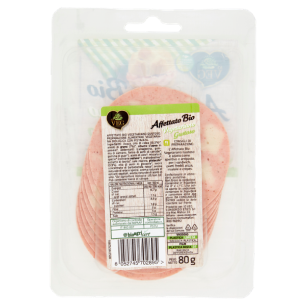 io VEG Affettato Bio Vegetariano Gustoso 80 g