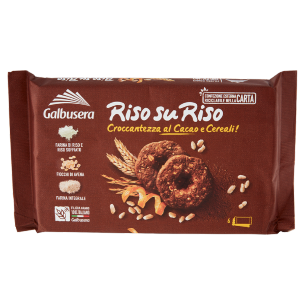 Galbusera RisosuRiso Croccantezza al Cacao e Cereali! 6 x 36,7 g