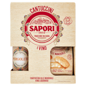 Sapori Cantuccini Toscani IGP Alle Mandorle 175 g + Vino Liquoroso Pergoleto 375 Ml