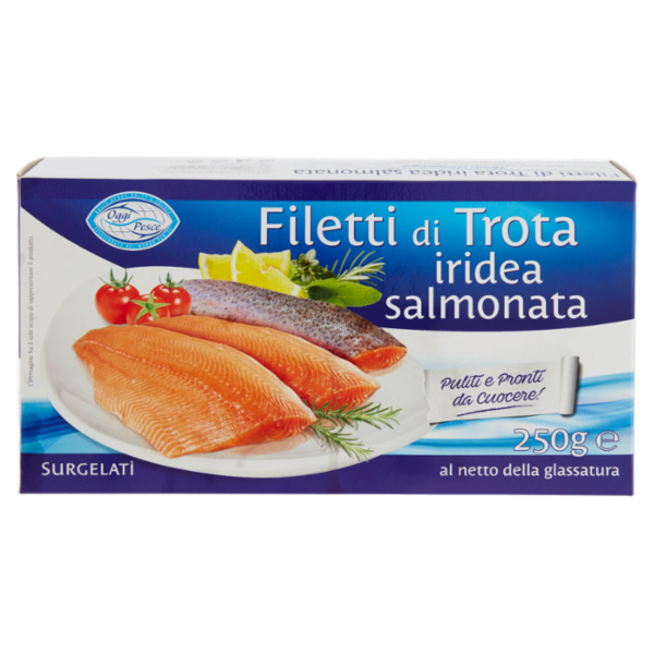 Oggi Pesce Filetti di Trota iridea salmonata Surgelati 250 g
