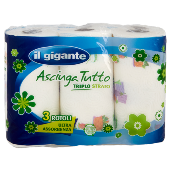 IL GIGANTE Asciuga Tutto Triplo Strato 3 rotoli