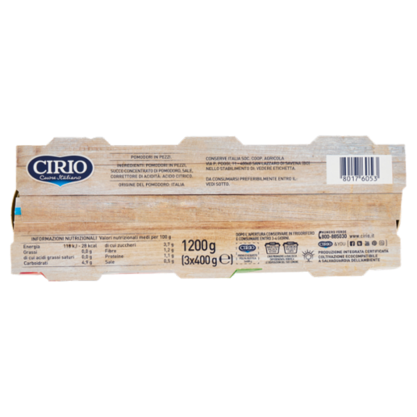 Cirio la Polpa Rustica 3 x 400 g