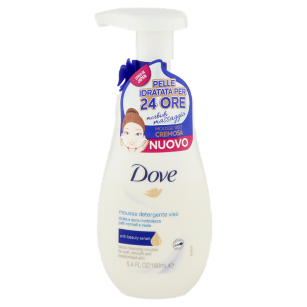 Dove Mousse Detergente Viso Idratante pelli normali e miste 160 mL