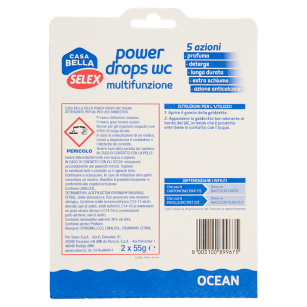 Selex Casa Bella Wc Power Drops Ocean 2 pezzi