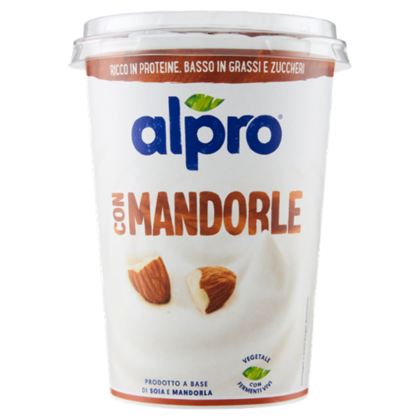 ALPRO Soia, con Mandorla con Calcio e Vitamine aggiunte, alternativa vegetale allo Yogurt 500g