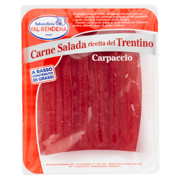 Salumificio Val Rendena Carne Salada ricetta del Trentino Carpaccio 100 g
