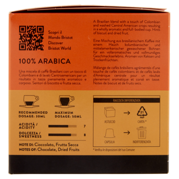 bristot 100% Arabica 30 capsule compatibili Nespresso* 165 g