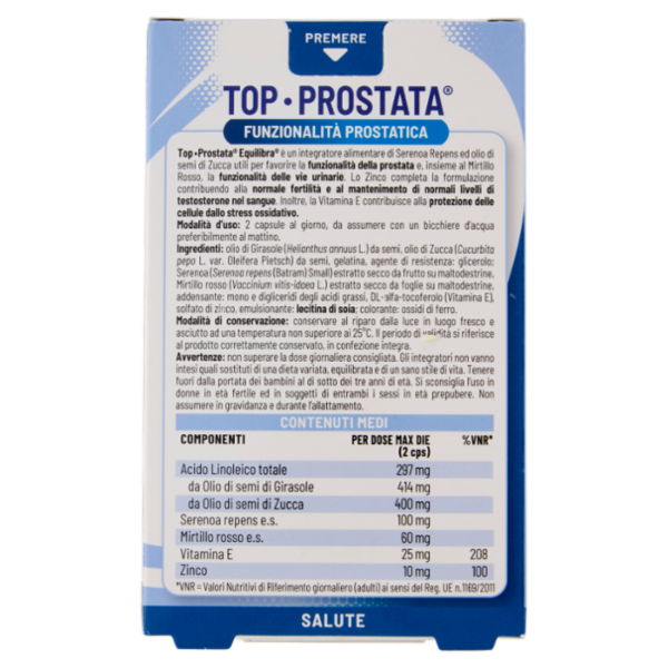 equilibra Top-Prostata Funzionalità Prostatica 40 Capsule 30,2 g