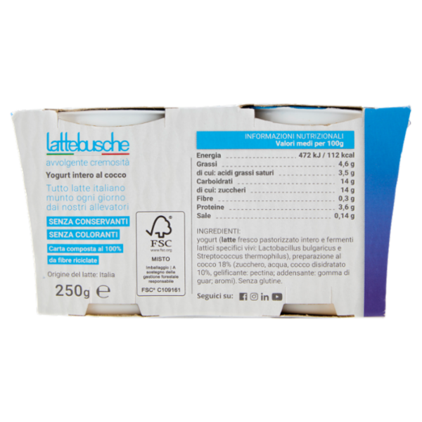 lattebusche yogurt Cocco 2 x 125 g