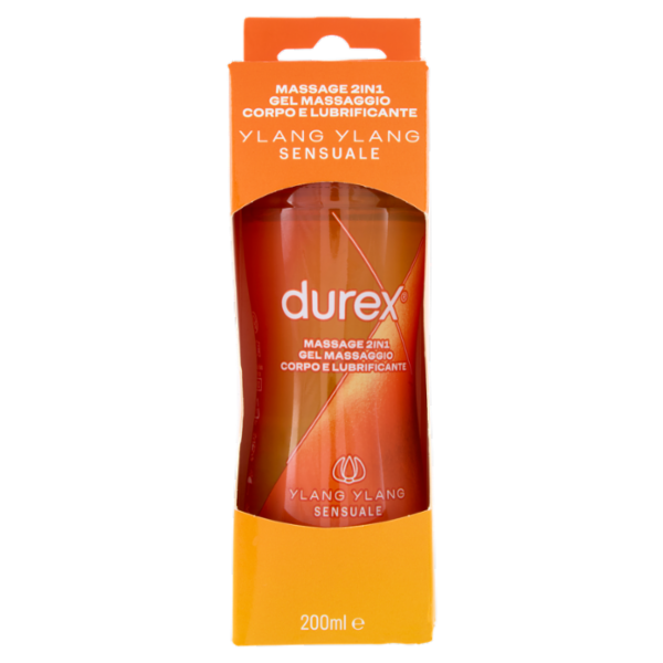 Durex Massage 2 in 1, Gel Lubrificante Intimo a Base Acqua e Gel per Massaggi, con Ylang Ylang, 200
