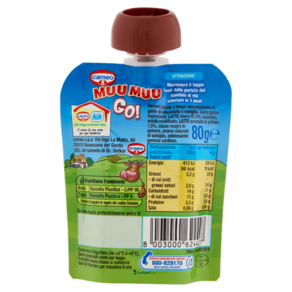 cameo Muu Muu Go! Budino ciocco-vaniglia 80 g