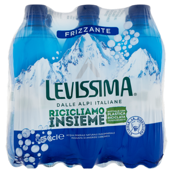 LEVISSIMA, Acqua Frizzante R-PET 25% 6 x 0,5 L