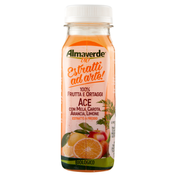 Almaverde bio Estratti ad arte! Ace con Mela, Carota, Arancia, Limone 200 ml
