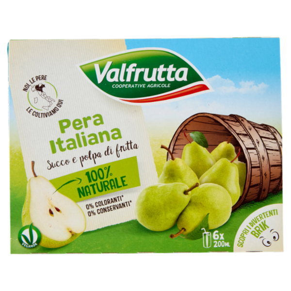 Valfrutta Pera Italiana Succo e polpa di frutta 6 x 200 ml